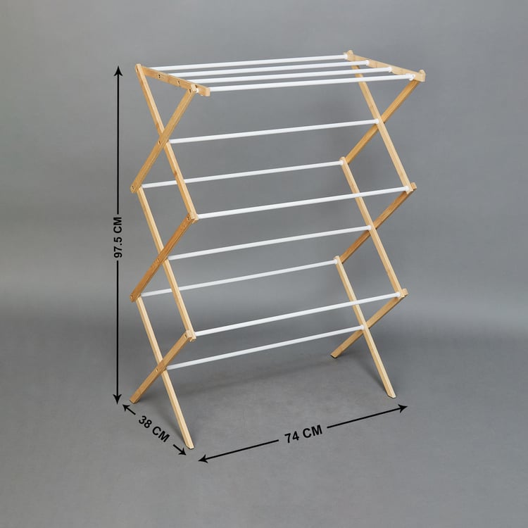 Buy Bamboo Metal Tier Clothes Drying Rack From Home Centre At Just