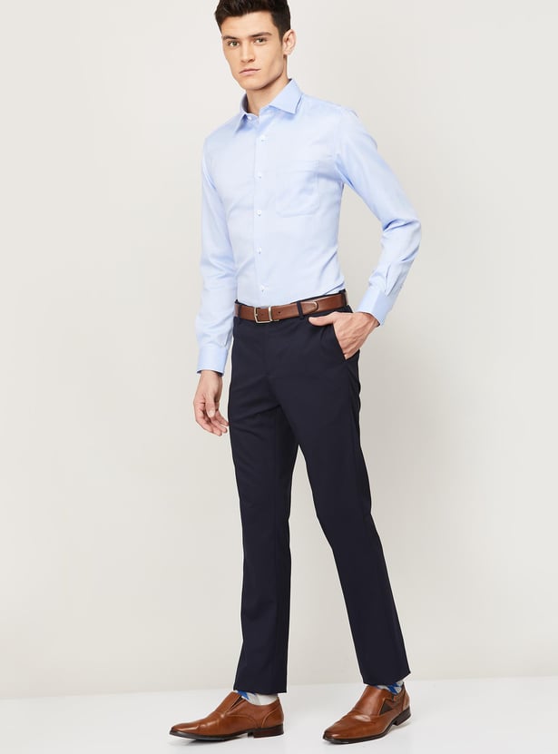 Buy Louis Philippe Men Textured Regular Fit Formal Shirt From Louis