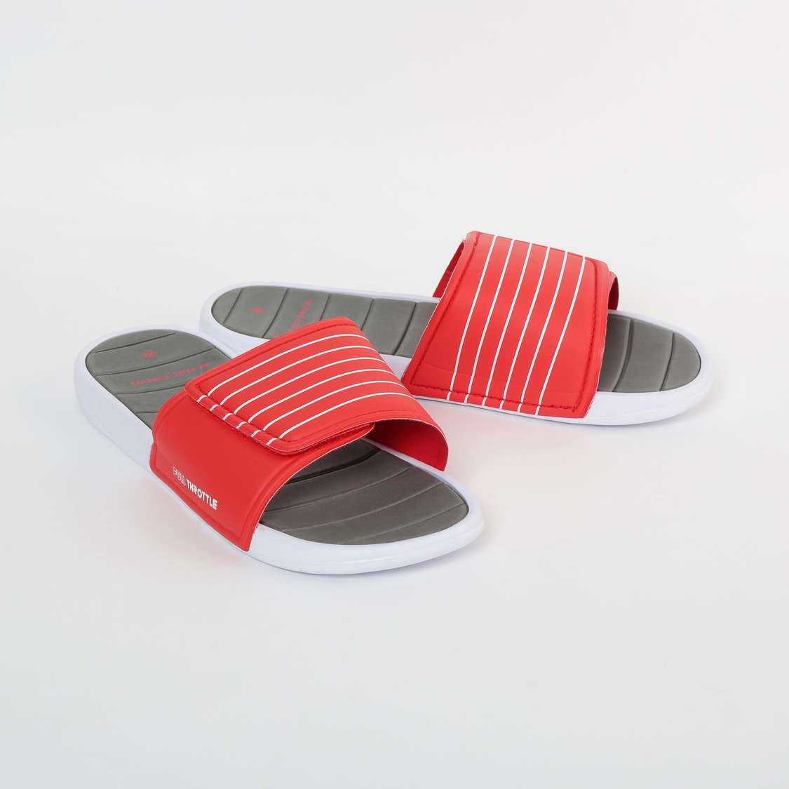 FAME FOREVER Typographic Print Striped Flat Slippers