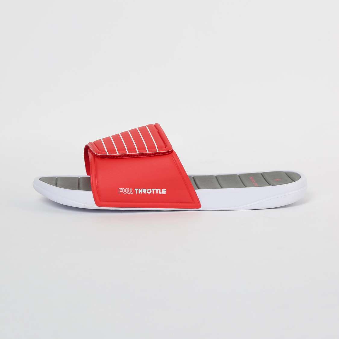 FAME FOREVER Typographic Print Striped Flat Slippers