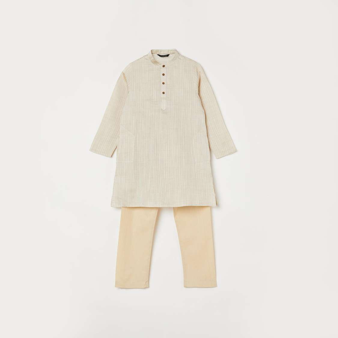 MELANGE Boys Striped Kurta with Elasticated Waist Pyjamas