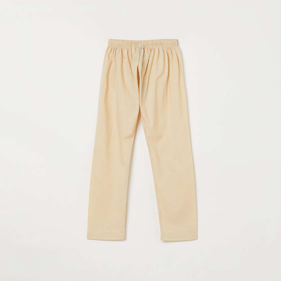 MELANGE Solid Band Collar Kurta with Elasticated Waist Pyjamas