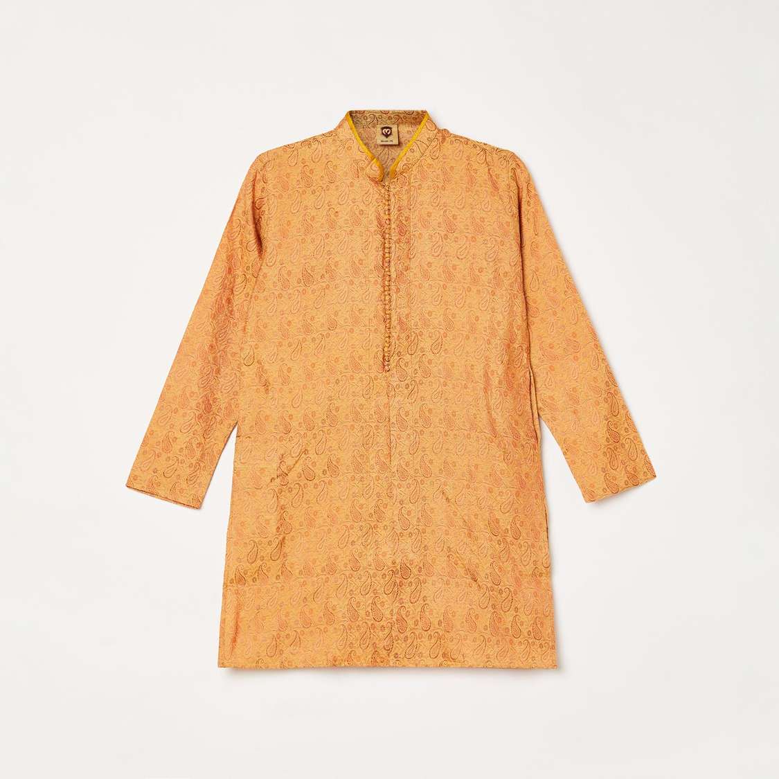 MANYAVAR Boys Jacquard Patterned Kurta with Pyjama