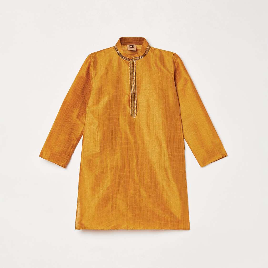 MANYAVAR Textured Kurta with Solid Elasticated Pyjama