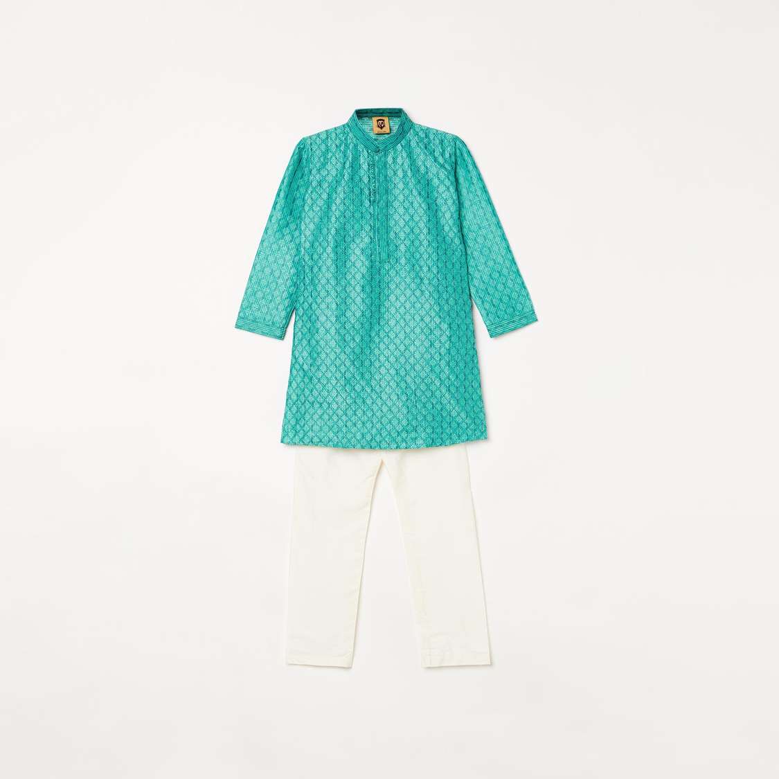MANYAVAR Boys Embroidered Kurta with Pyjama