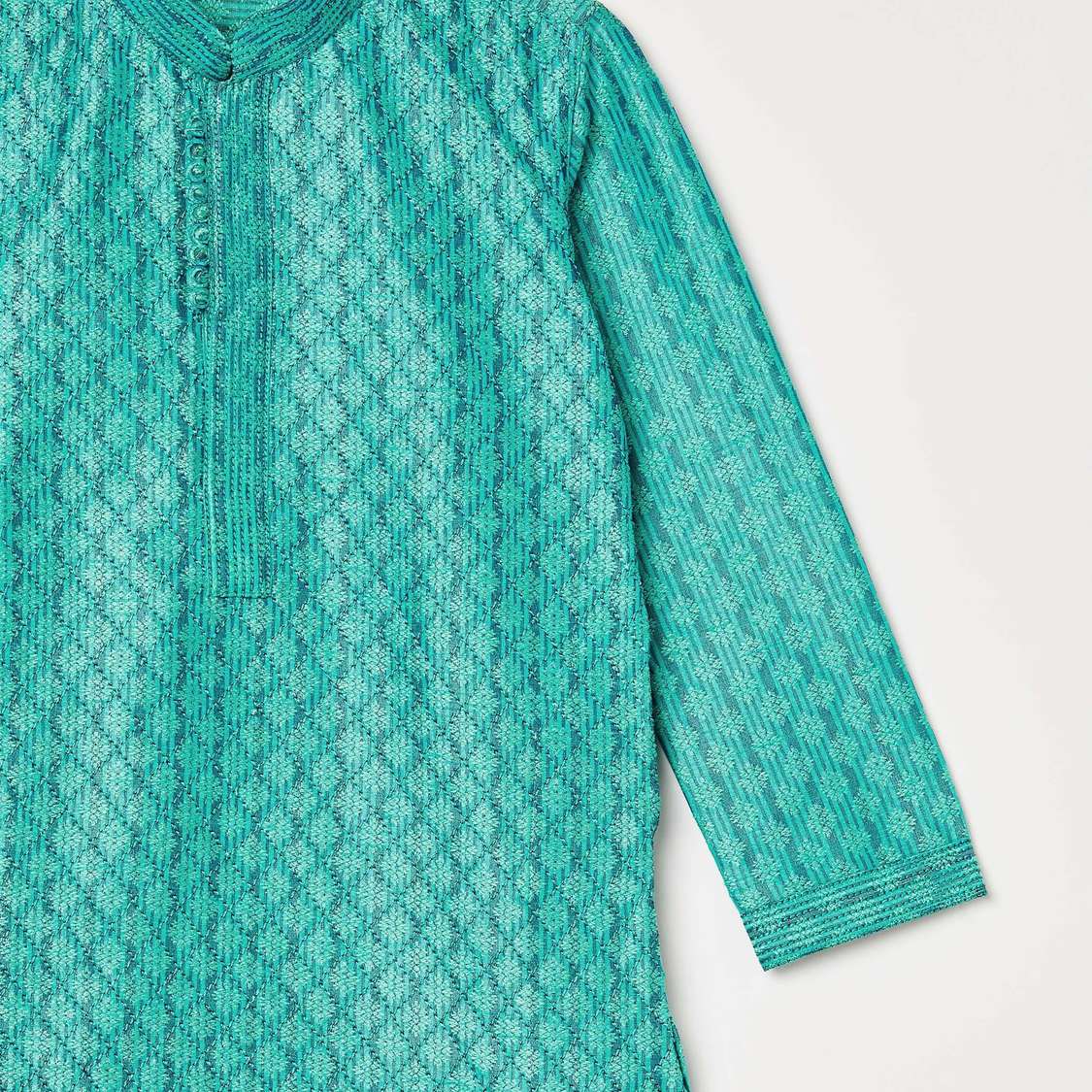 MANYAVAR Boys Embroidered Kurta with Pyjama