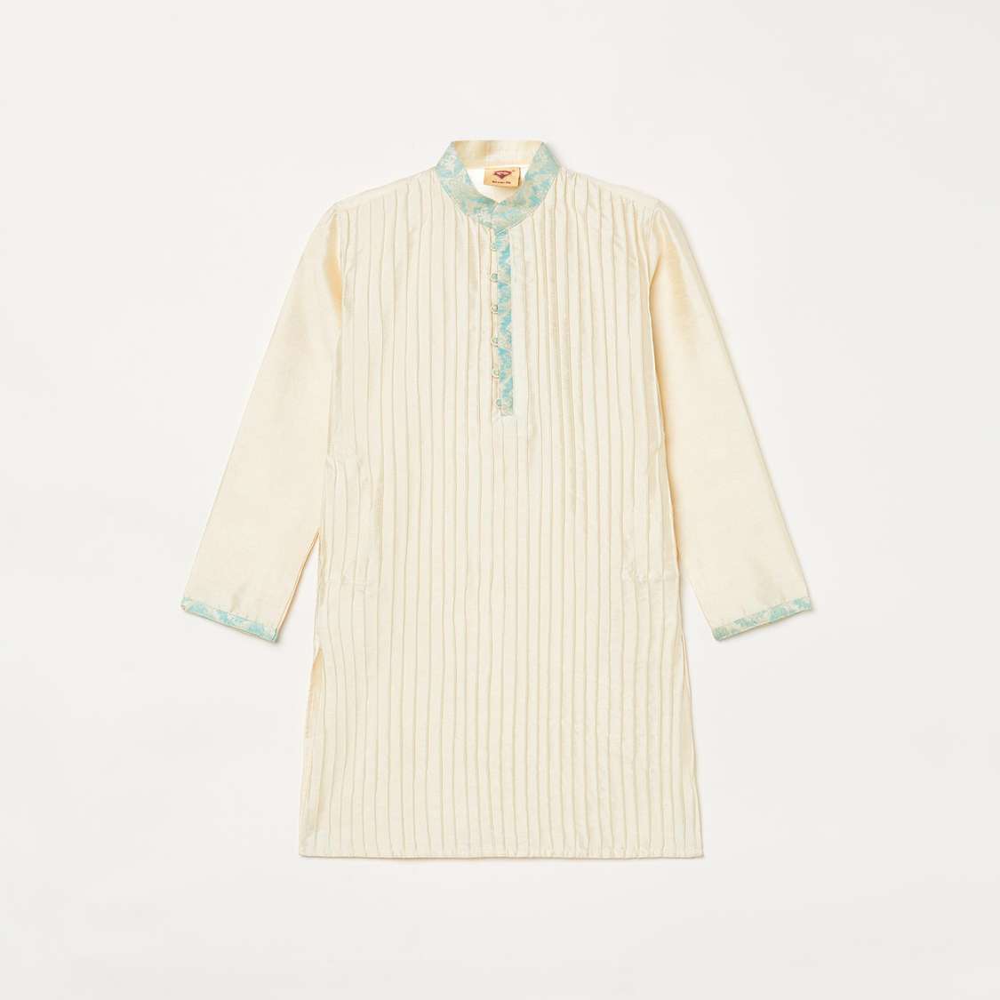 MANYAVAR Textured Kurta with Pyjama and Printed Waistcoat