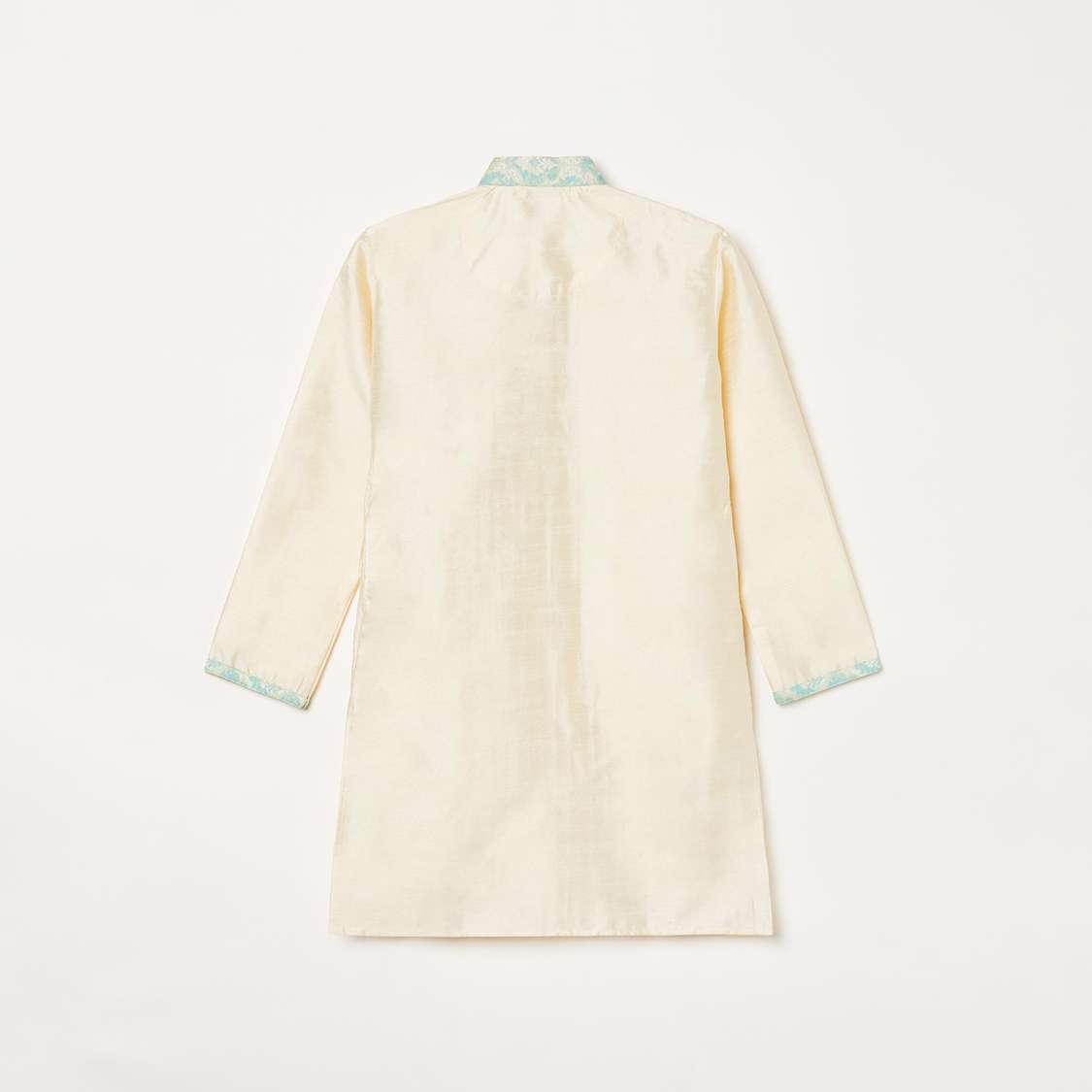 MANYAVAR Textured Kurta with Pyjama and Printed Waistcoat