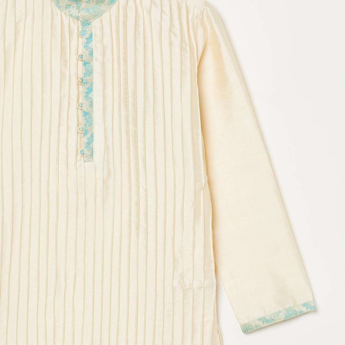 MANYAVAR Textured Kurta with Pyjama and Printed Waistcoat