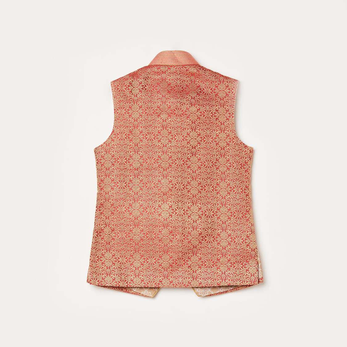 MANYAVAR Solid Kurta with Pyjama and Textured Waistcoat