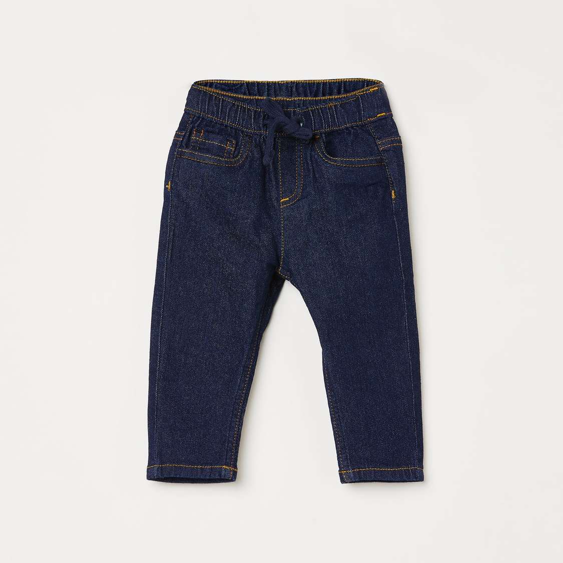 JUNORS Boys Printed Crew Neck T-shirt with Drawstring Waist Jeans