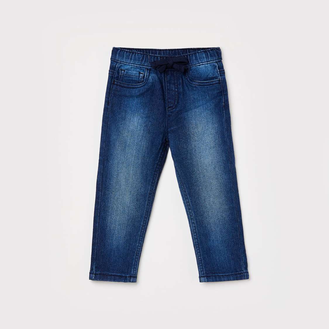 JUNIORS Boys Solid Shirt with Elasticated Jeans