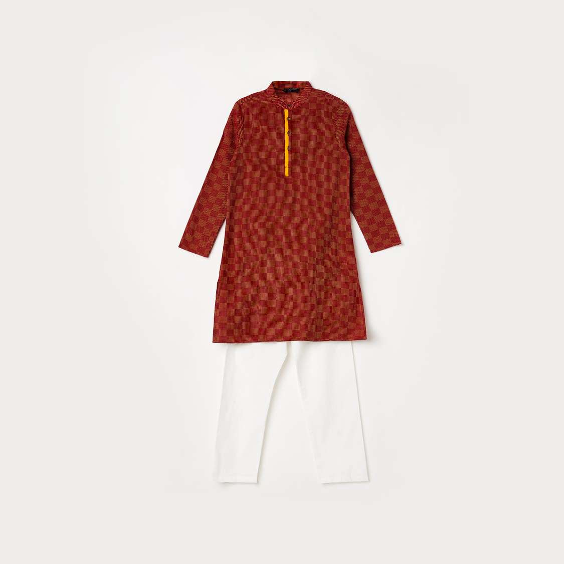 MELANGE Men Printed Kurta with Solid Pyjamas