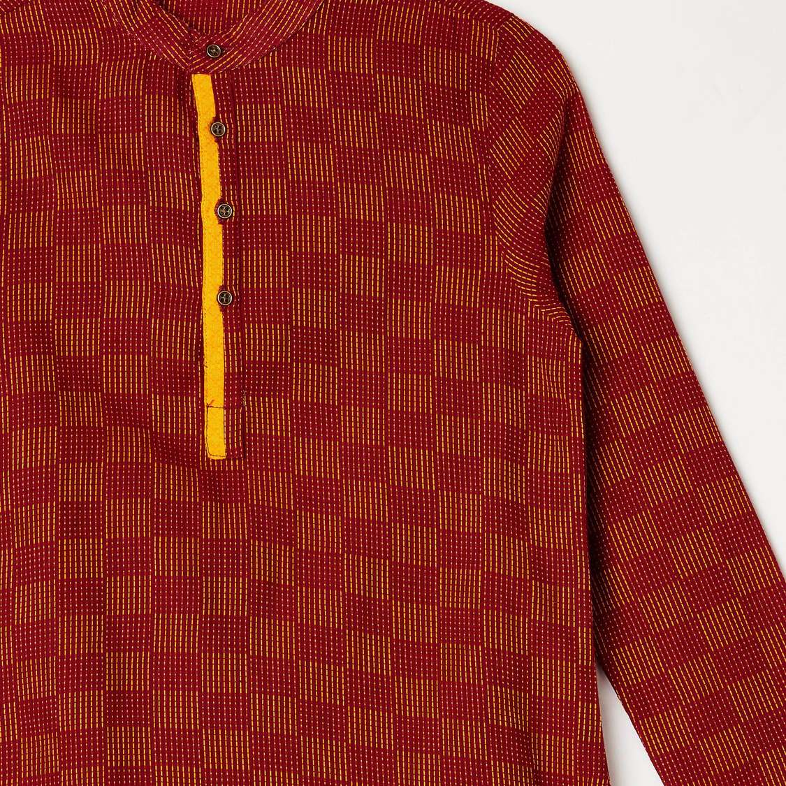 MELANGE Men Printed Kurta with Solid Pyjamas