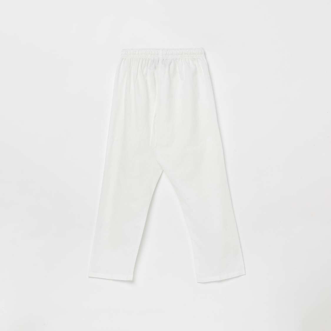 MELANGE Boys Striped Band Collar Kurta with Elasticated Waist Pyjamas