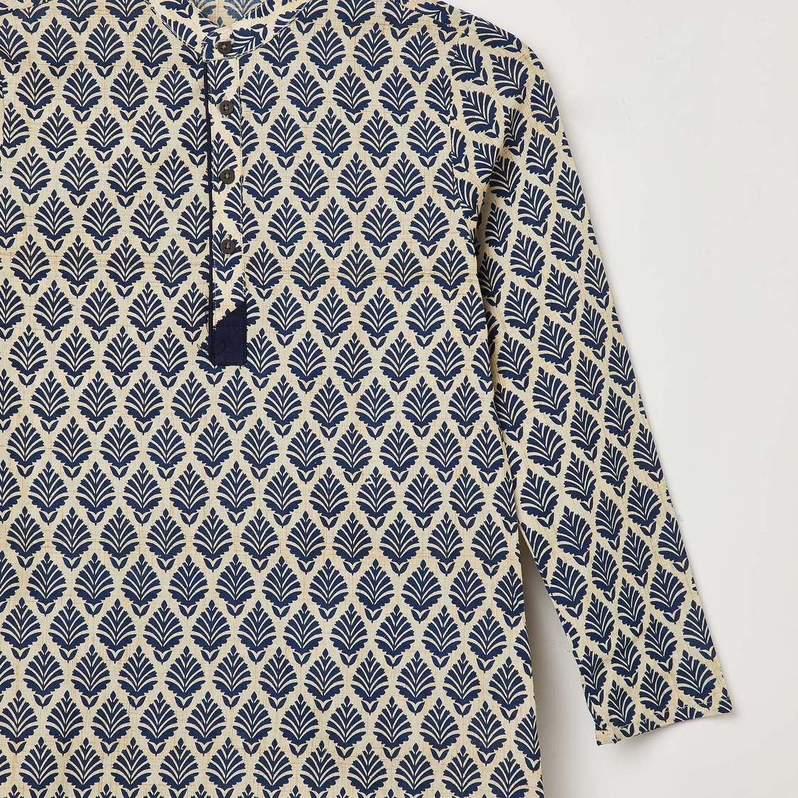 MELANGE Boys Printed Kurta with Elasticated Pyjamas