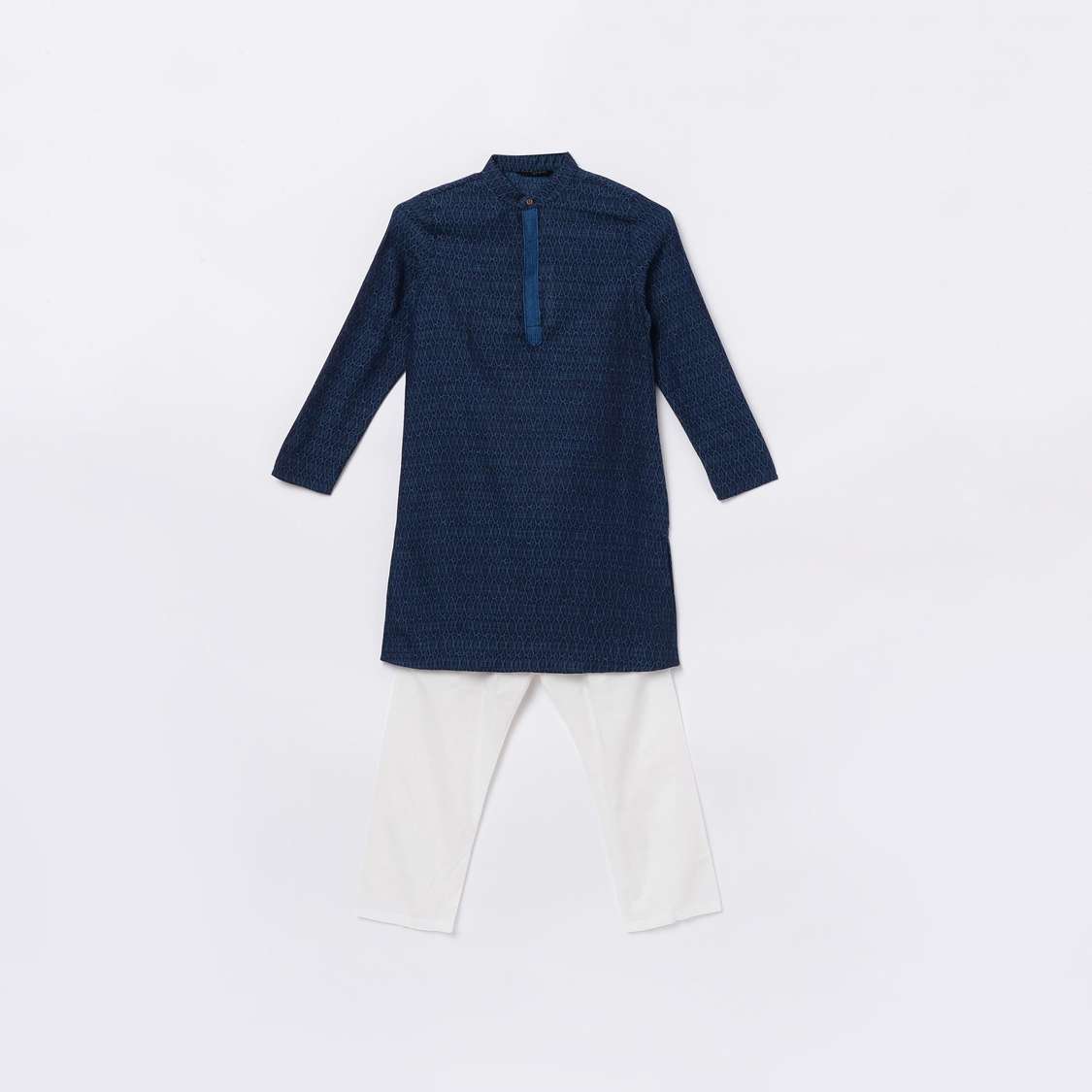 MELANGE Boys Printed Kurta with Elasticated Pyjamas