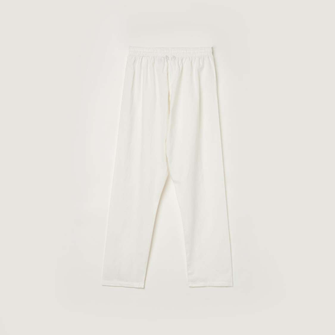 MELANGE Solid Band Collar Kurta with Elasticated Waist Pyjamas