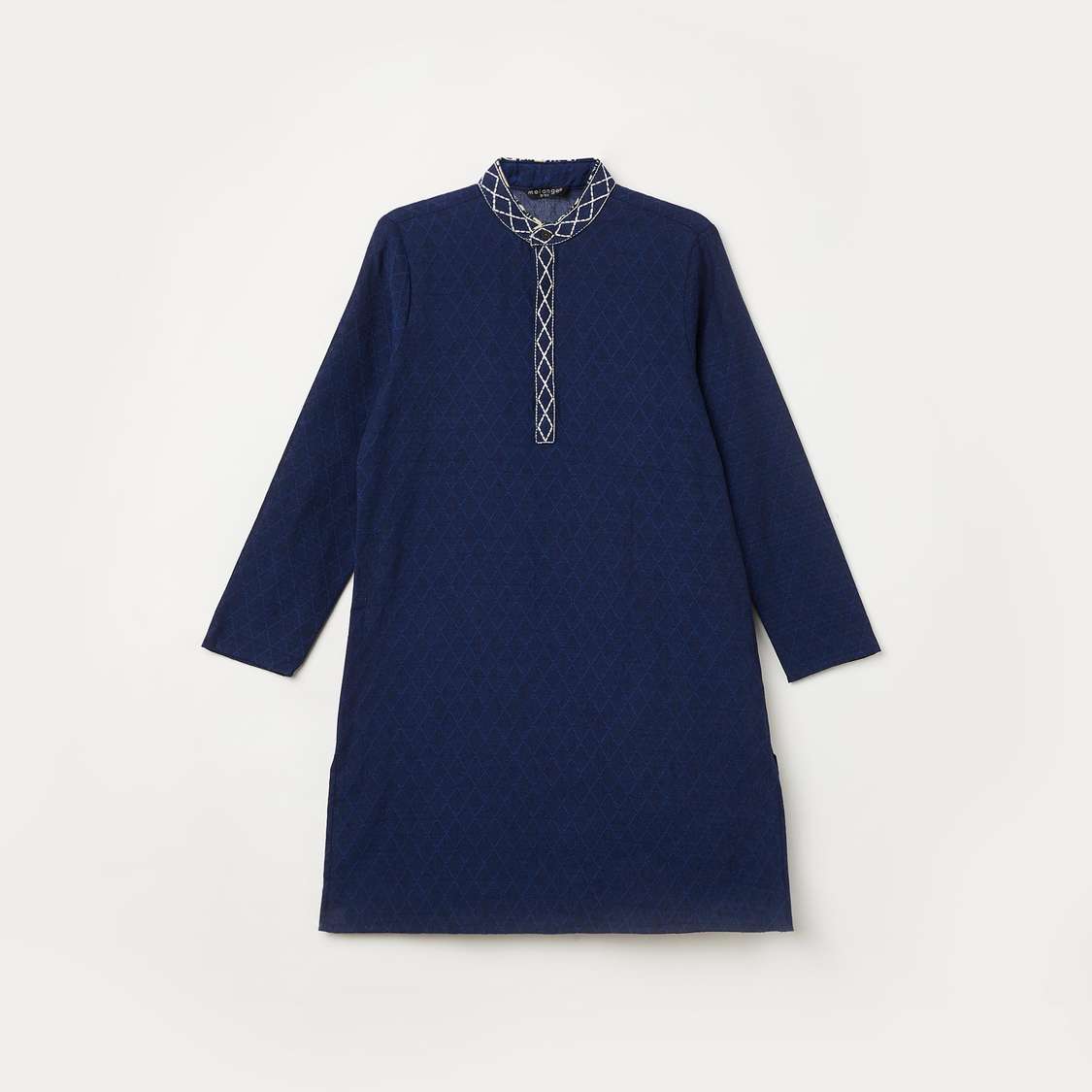 MELANGE Embroidered Kurta with Solid Elasticated Pyjamas