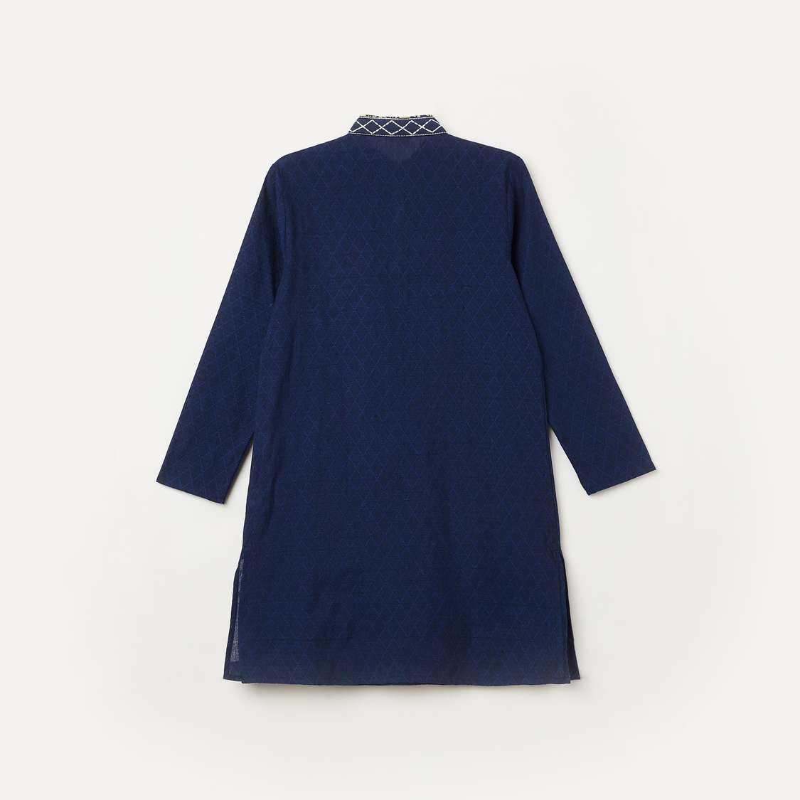 MELANGE Embroidered Kurta with Solid Elasticated Pyjamas