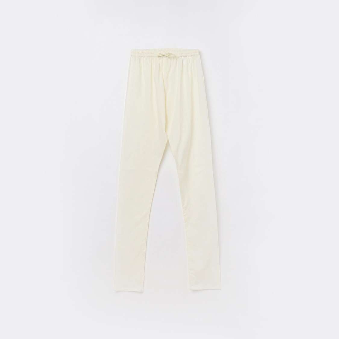 MELANGE Textured Band Collar Kurta with Elasticated Waist Pyjamas