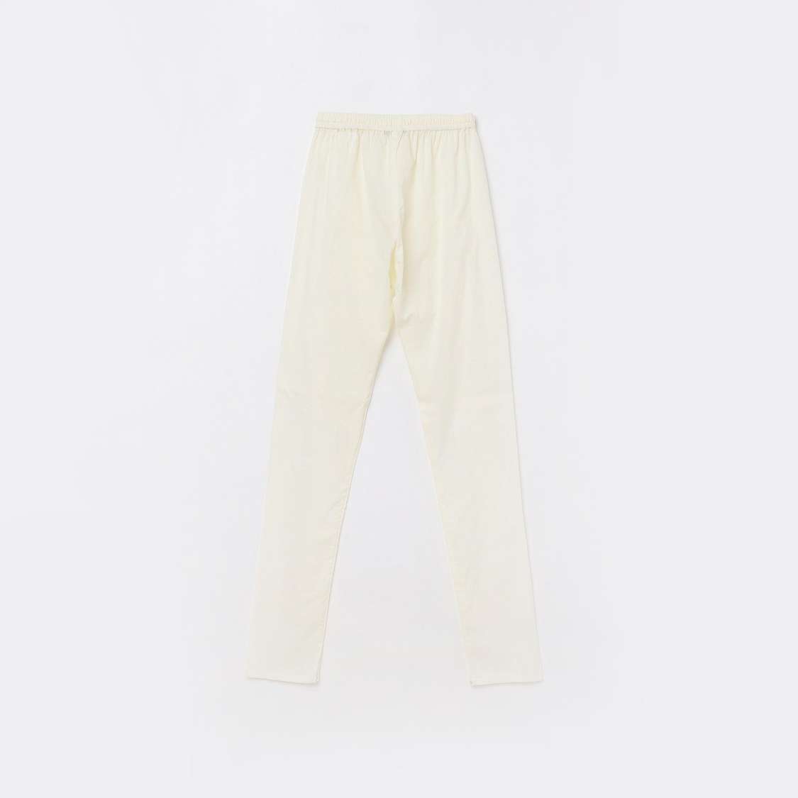 MELANGE Textured Band Collar Kurta with Elasticated Waist Pyjamas