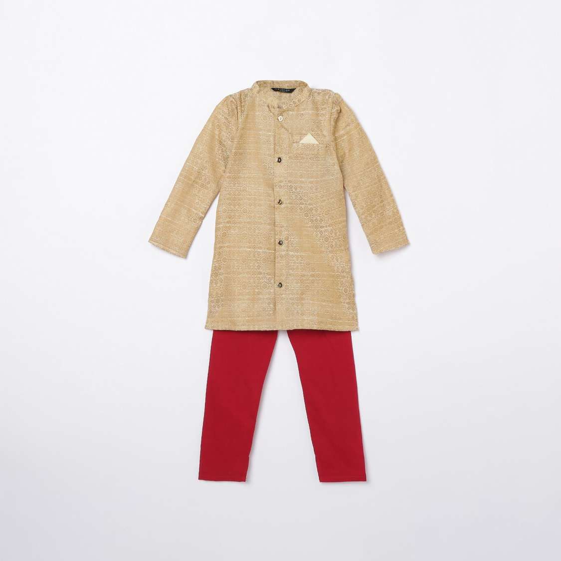 MELANGE Boys Printed Kurta with Solid Elasticated Pyjamas