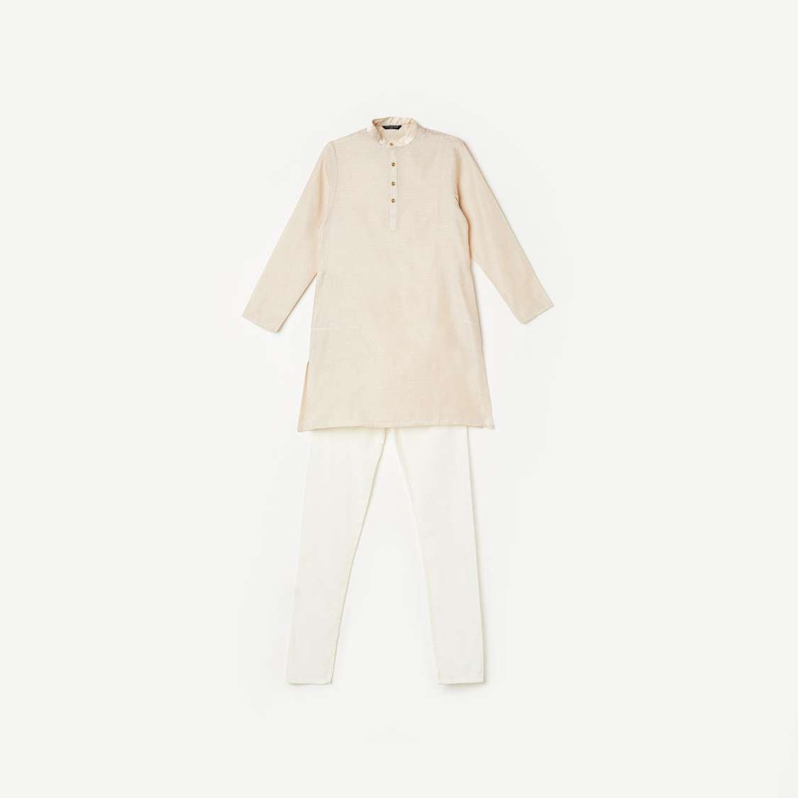 MELANGE Boys Printed Kurta with Solid Elasticated Pyjamas