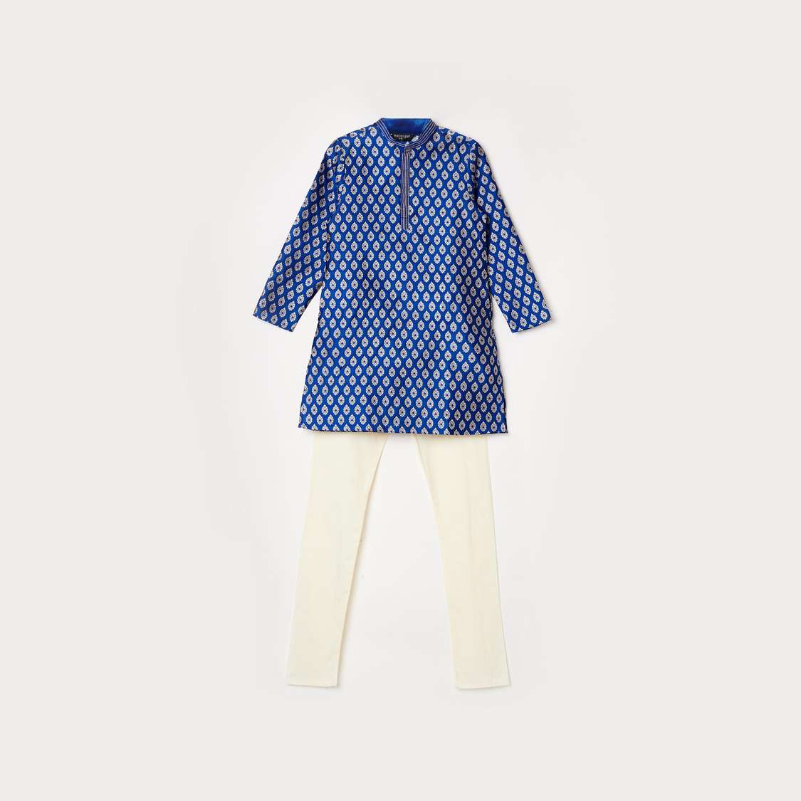 MELANGE Printed Kurta with Solid Pyjamas