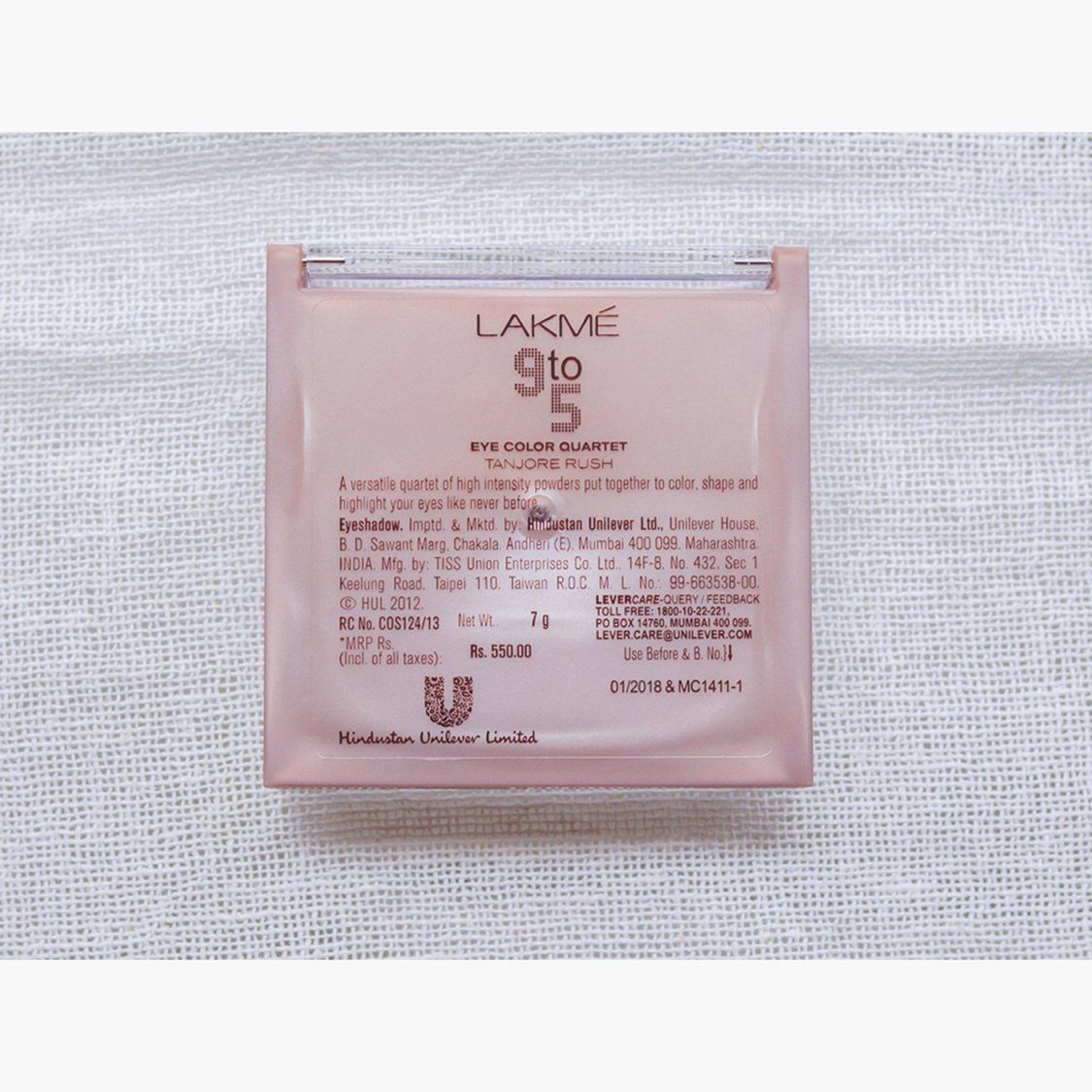 LAKME 9 To 5 Eye Quartet Eye Shadow - Desertrose - 7g