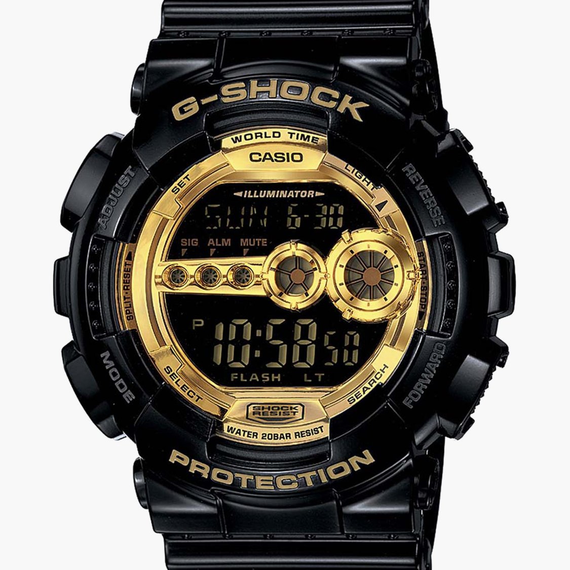 CASIO G-Shock Men Solid Digital Watch with Resin Strap - G340