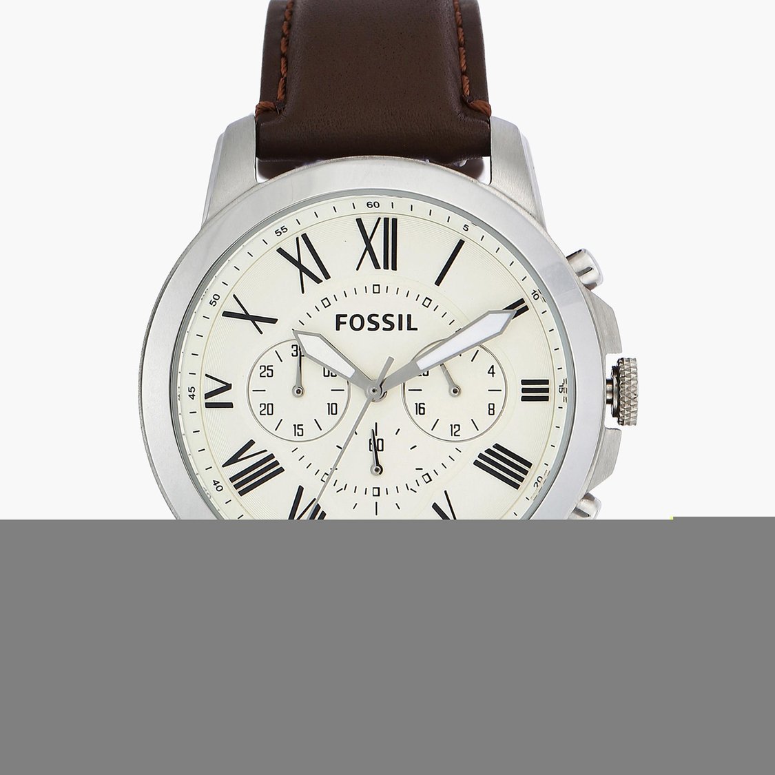 Buy FOSSIL Grant Men Round Chronograph Watch with Leather Strap