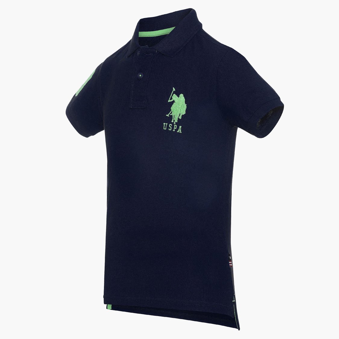 U.S. POLO KIDS Logo Patch Polo Neck T-Shirt