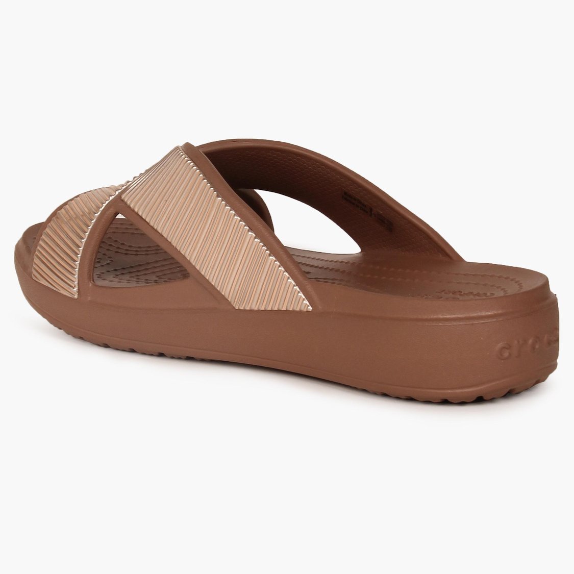 Buy CROCS Textured Criss Cross Straps Slip On Platform Flats from Crocs at just INR 2995.0