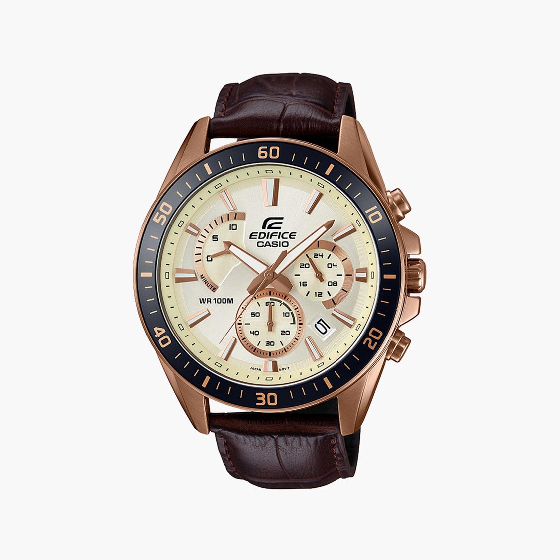 CASIO Men Chronograph Leather Strap Analog Watch - EFR-552GL-7AVUDF