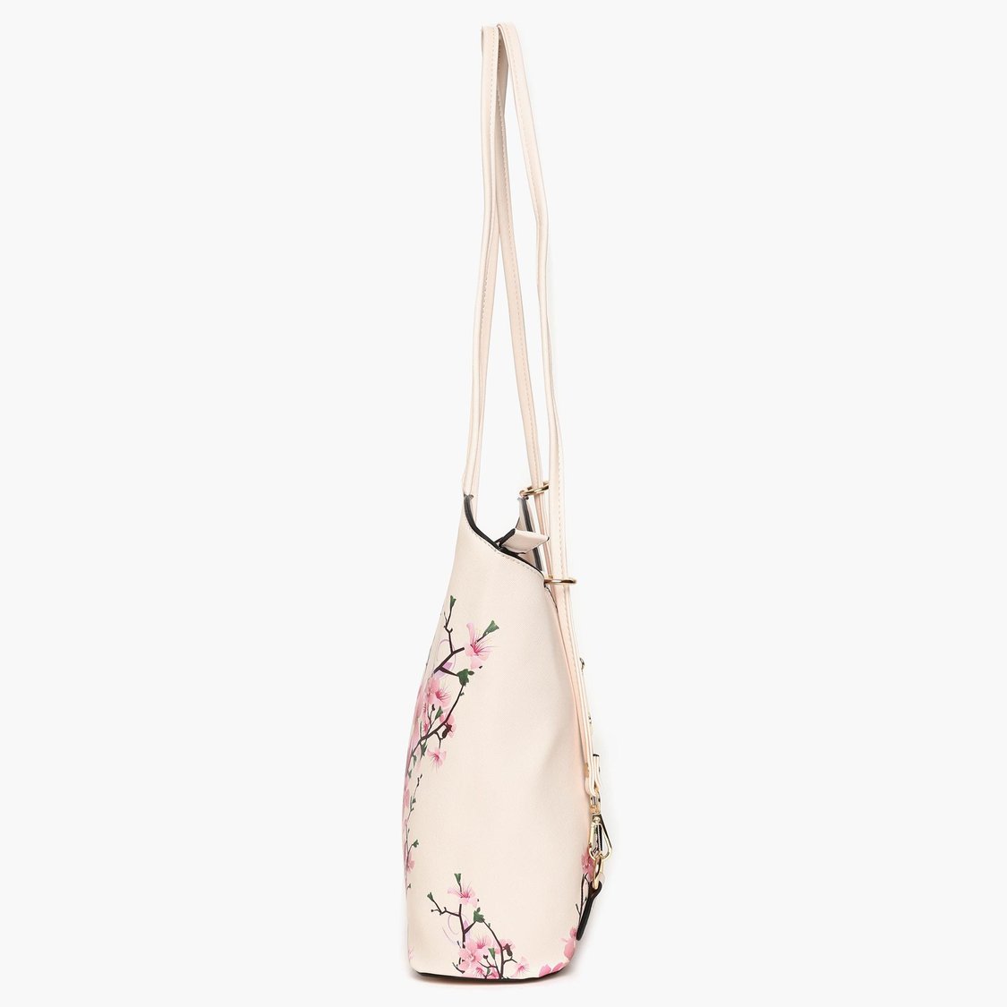 GINGER Floral Print Zip Detail Shoulder Bag