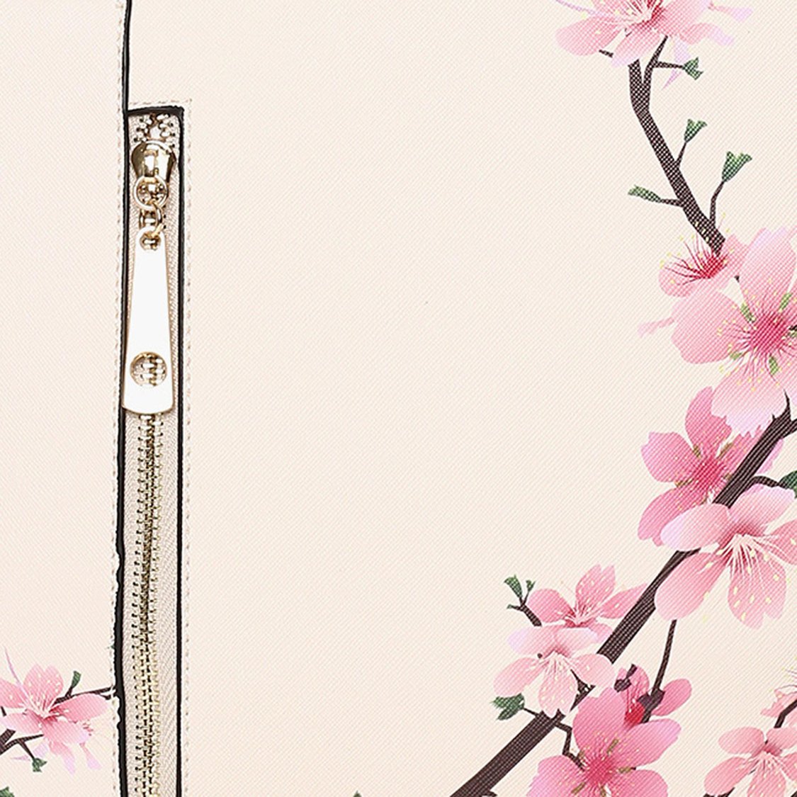 GINGER Floral Print Zip Detail Shoulder Bag