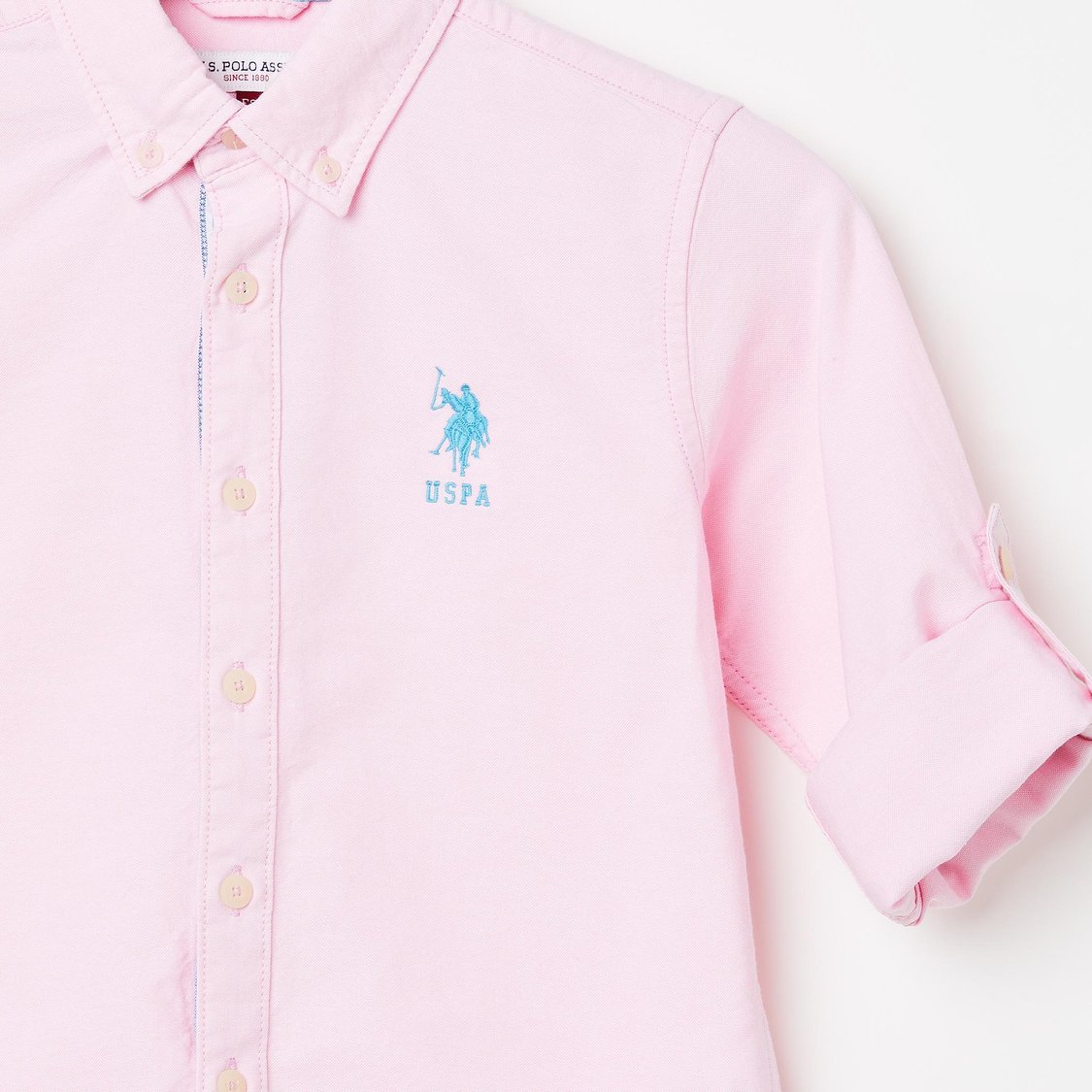 U.S. POLO ASSN. KIDS Boys Solid Full Sleeves Shirt
