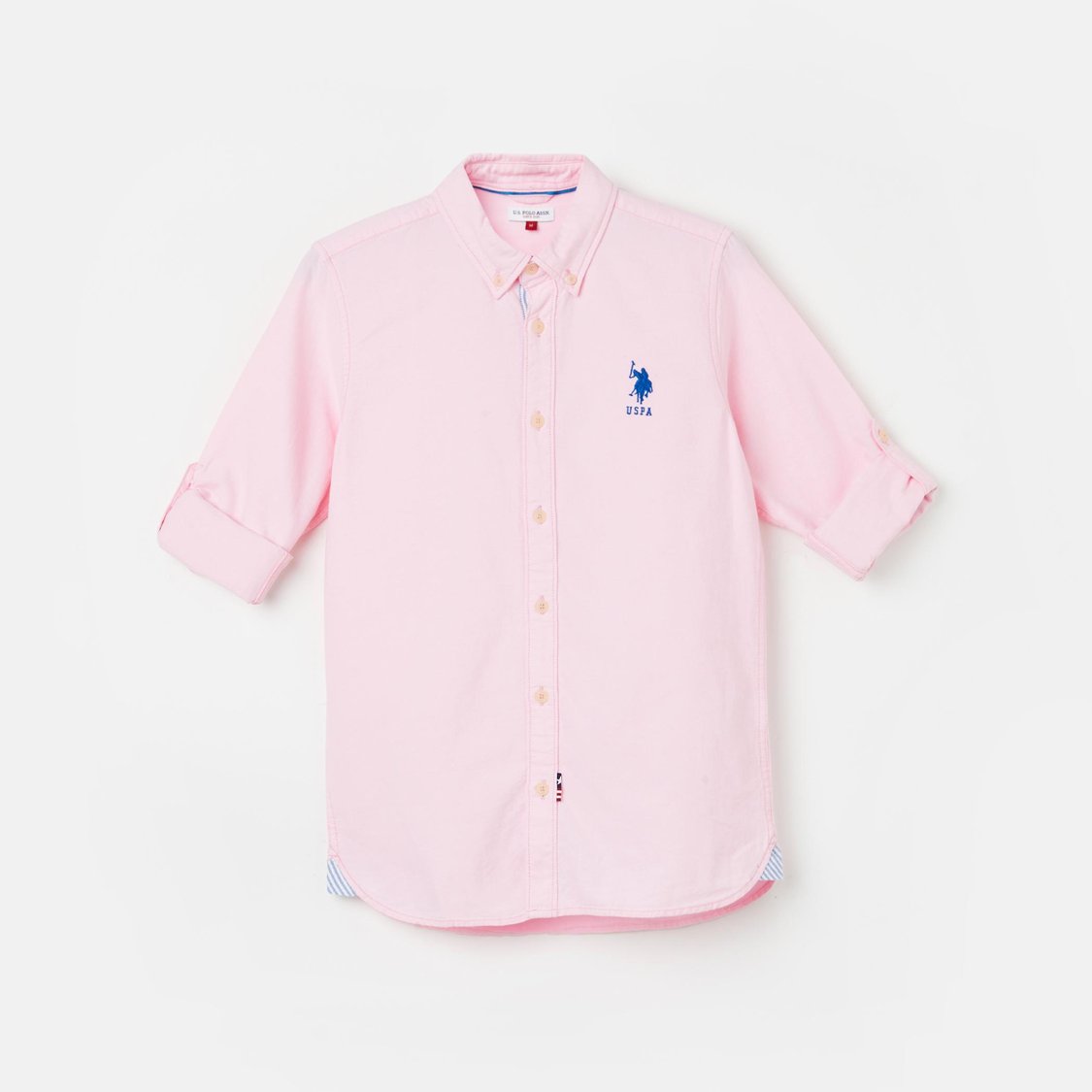 U.S. POLO ASSN. KIDS Boys Solid Full Sleeves Shirt