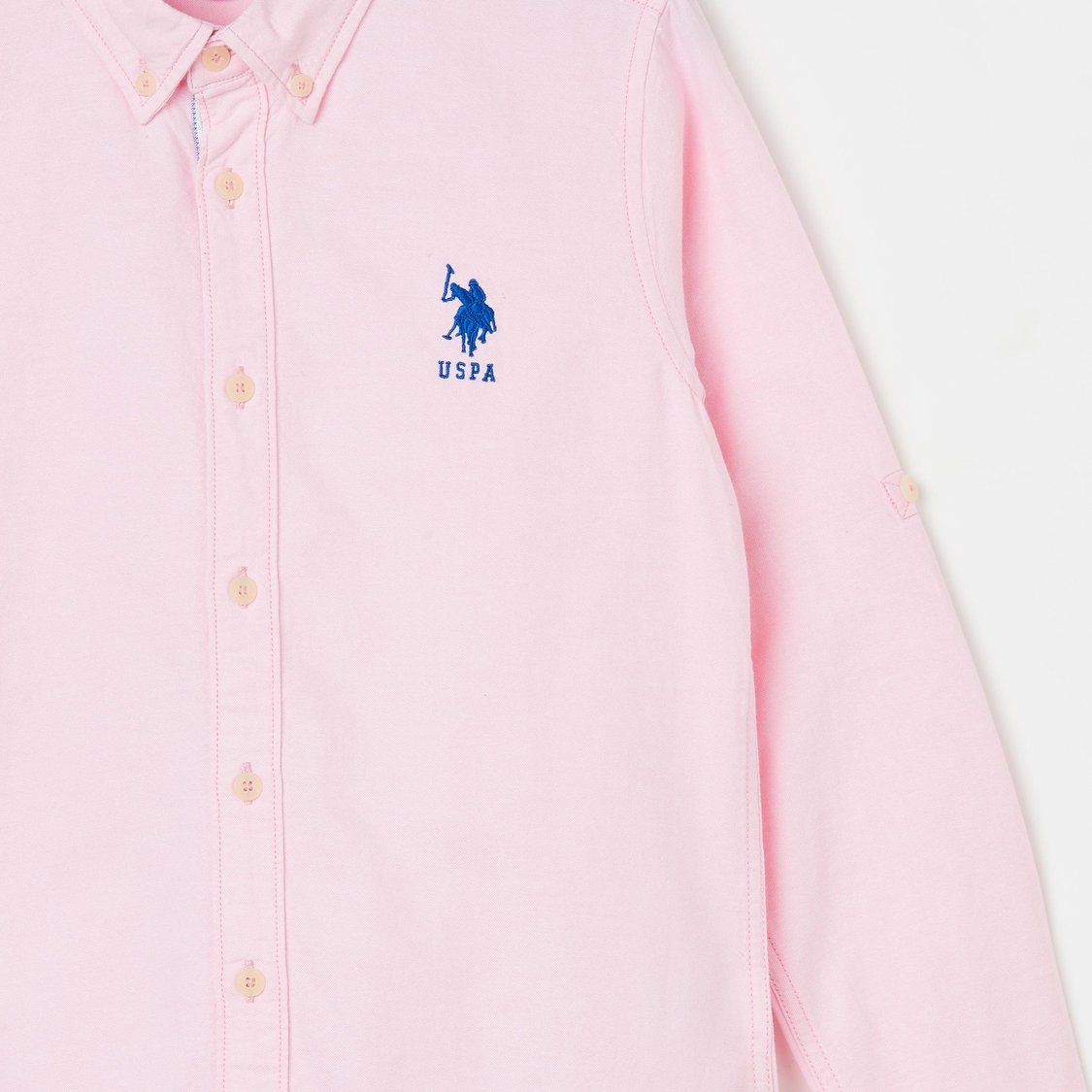 U.S. POLO ASSN. KIDS Boys Solid Full Sleeves Shirt