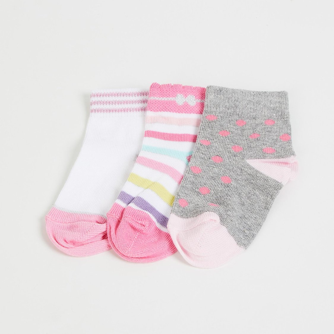 FAME FOREVER Girls Printed Ankle Length Socks - Set of 3