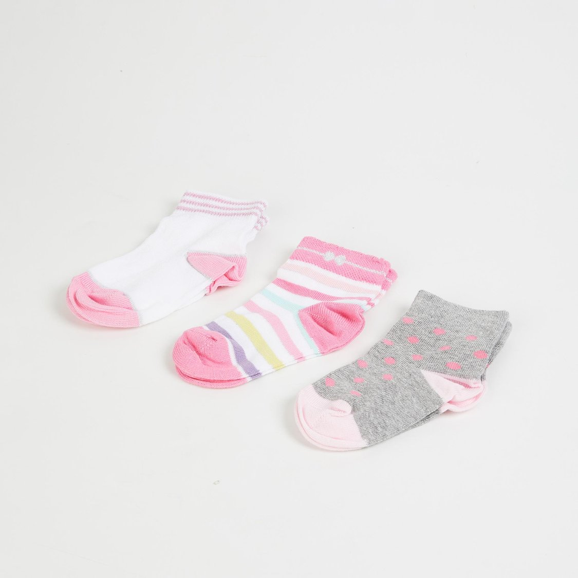 FAME FOREVER Girls Printed Ankle Length Socks - Set of 3