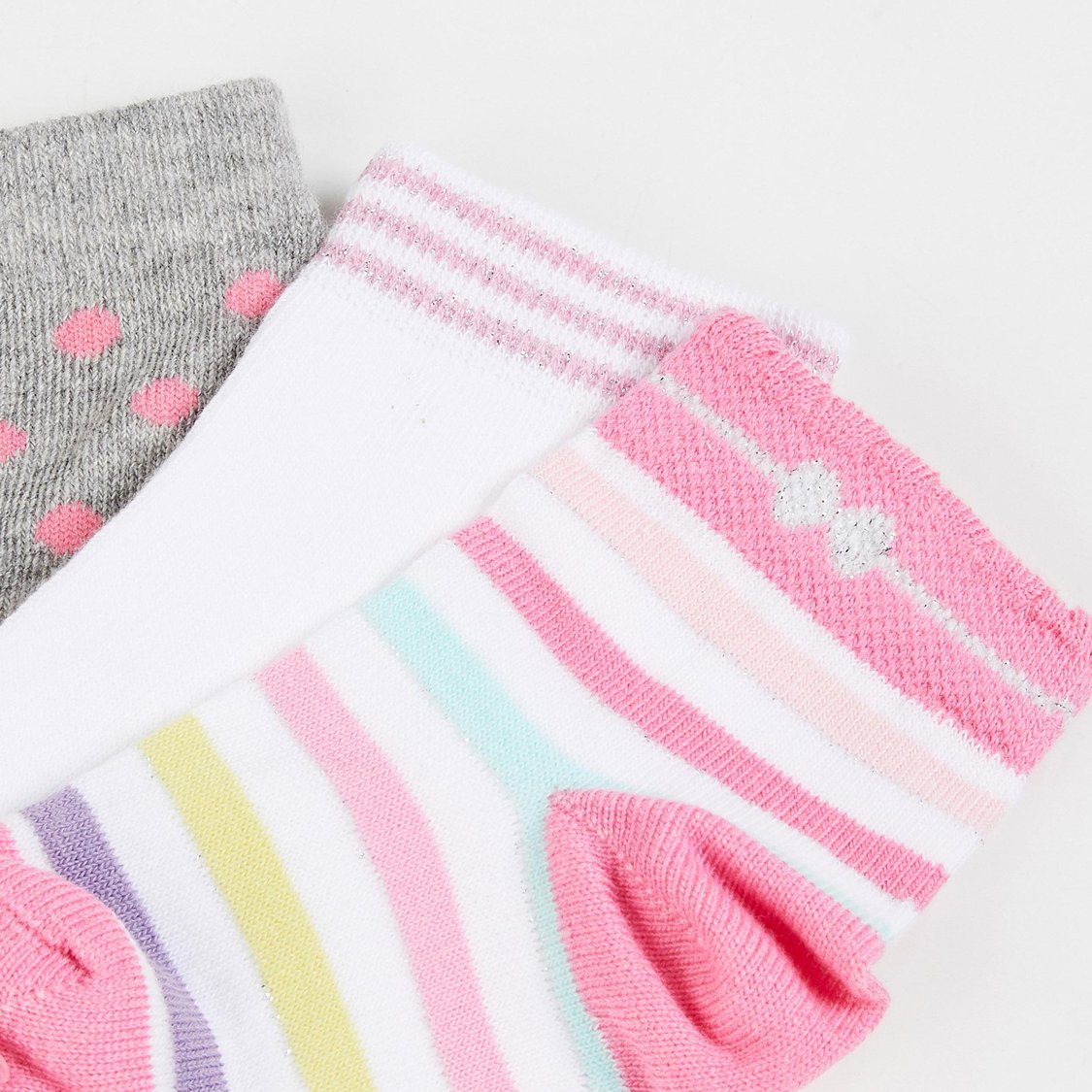 FAME FOREVER Girls Printed Ankle Length Socks - Set of 3