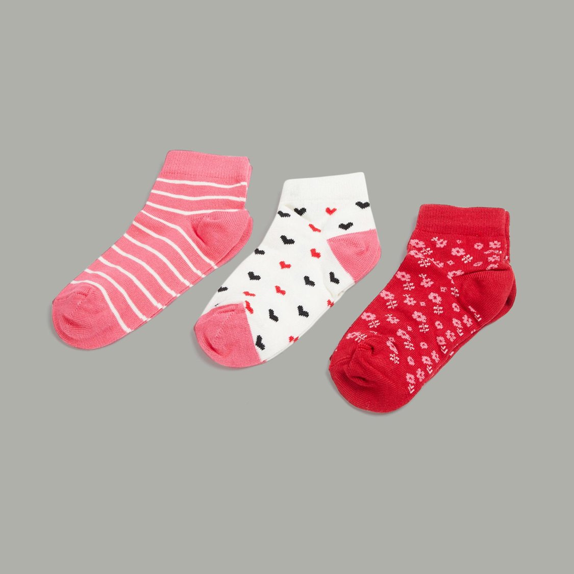 FAME FOREVER Girls Jacquard Socks - Pack of 3 - 3-8 Y