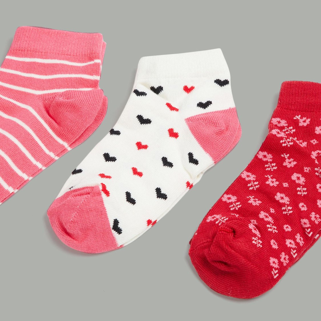 FAME FOREVER Girls Jacquard Socks - Pack of 3 - 3-8 Y