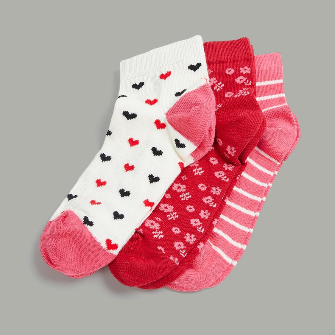 FAME FOREVER Girls Jacquard Socks - Pack of 3 - 9-11 Y
