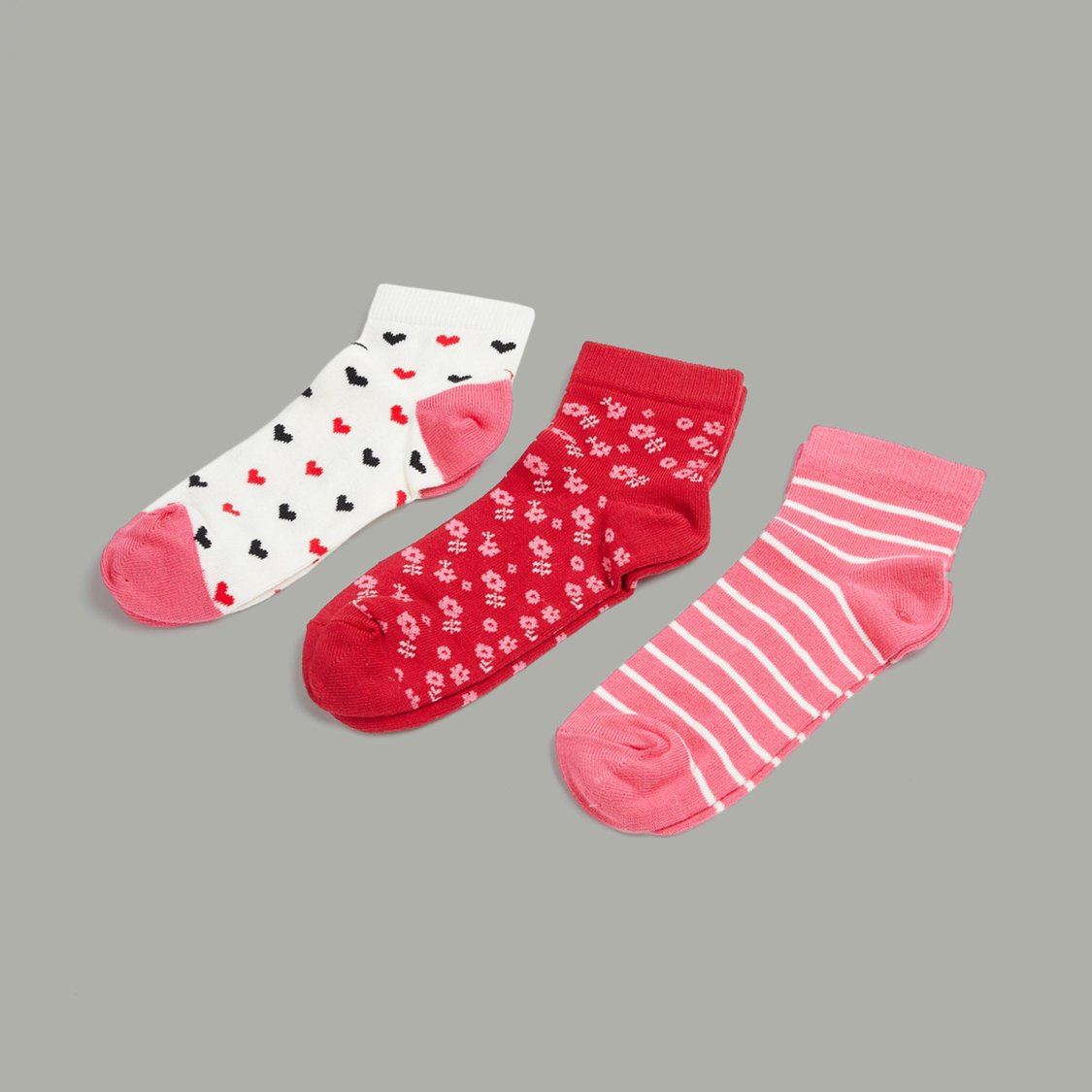 FAME FOREVER Girls Jacquard Socks - Pack of 3 - 9-11 Y
