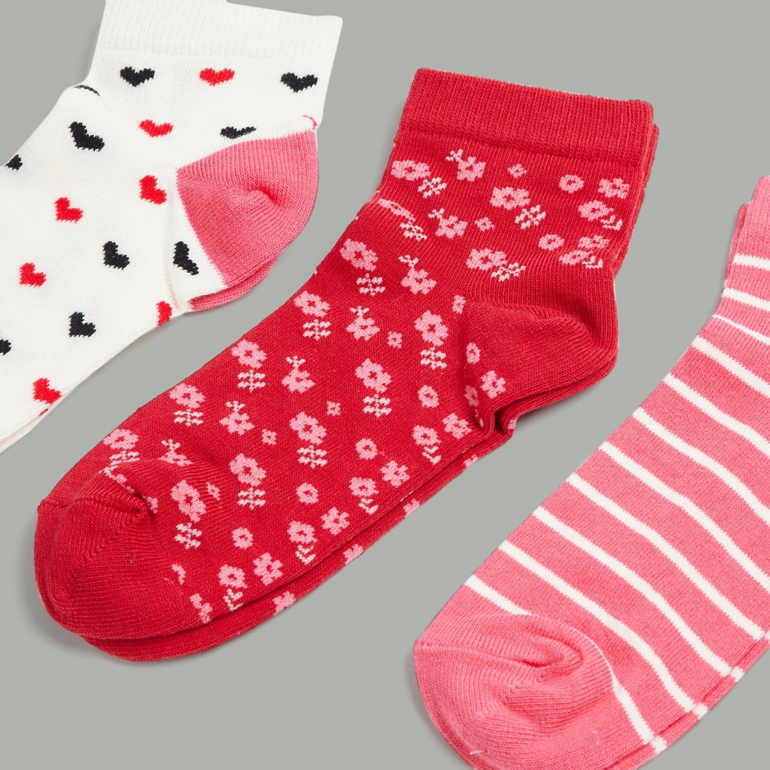 FAME FOREVER Girls Jacquard Socks - Pack of 3 - 9-11 Y