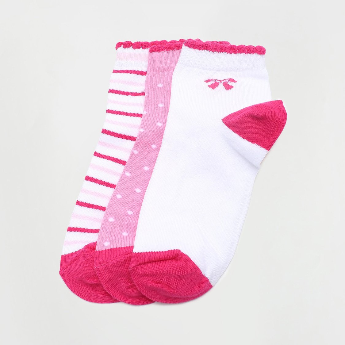 FAME FOREVER Girls Printed Ankle-Length Socks - Pack of 3