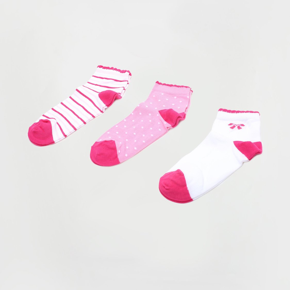 FAME FOREVER Girls Printed Ankle-Length Socks - Pack of 3